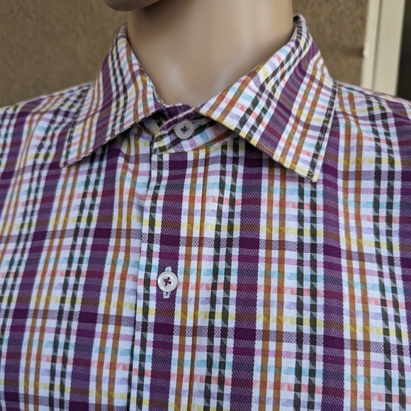 Robert Graham Exclusive Classic Fit Dress Shirt Plaid Stripes - Picture 4 of 10